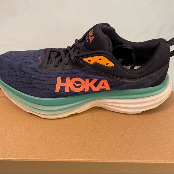 Hoka One One Bondi 8 Men’s Size 11 D Navy Athletic Walking Running Gym Shoes - Picture 13 of 16